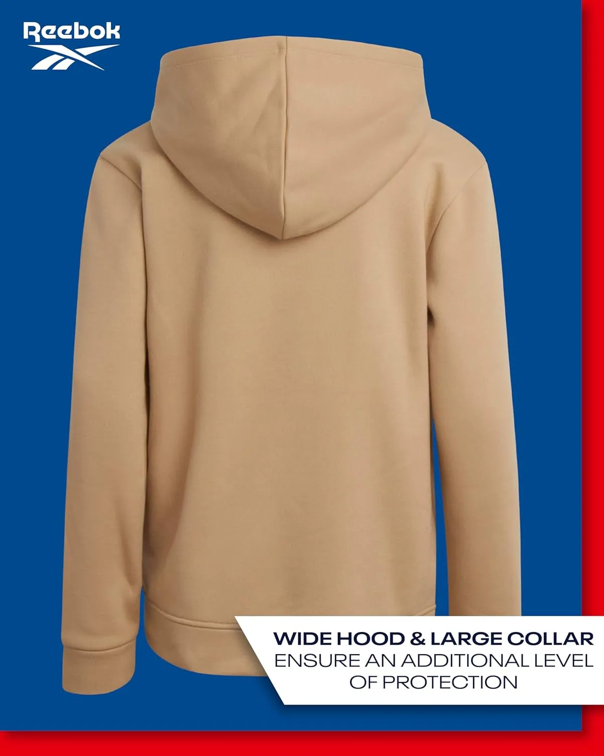 Reebok Boys' Active Sweatshirt - Fleece Pullover Hoodie Sweathsirt - Performance Activewear Sweatshirt for Boys (8-14)