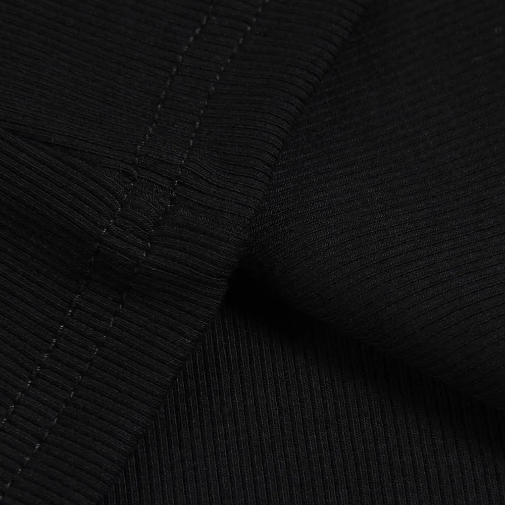 Roselux Women V Neck Ribbed Fitted Tight Tshirt Short Sleeve Shirt Basic Knit Top