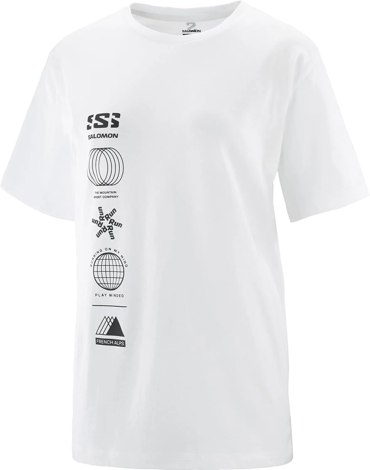 Salomon Women's Logo Combo Outdoor Short Sleeve T-Shirt, White, XS
