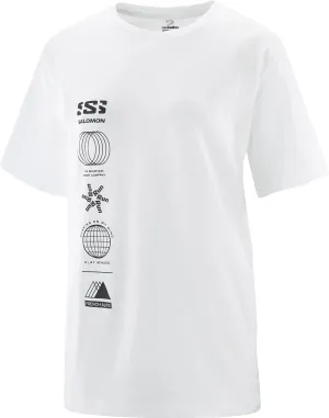Salomon Women's Logo Combo Outdoor Short Sleeve T-Shirt, White, XS