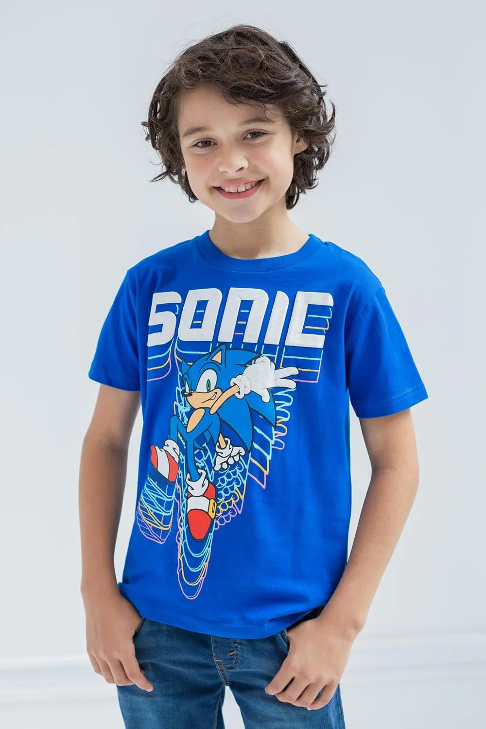 SEGA Sonic The Hedgehog 3 Pack Raglan T-Shirts Toddler to Big Kid Sizes (2T - 18-20)