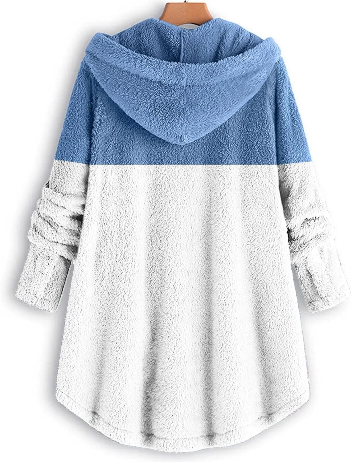 SHAOBGE Front Coat Women's Spliced Button Pocket Split Fashion Casual Long Sleeve Plush Coat Women plus Size Coats