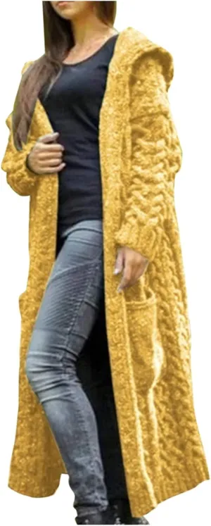 SHAOBGE Sweater Formal Coat Solid Solid Sweater Winter Long Knitted Pocket Loose Women Light Sweaters for Women Open