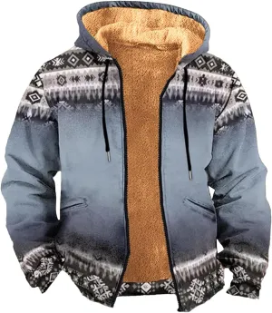 Sherpa Lined Hoodie for Men Heavyweight Winter Warm Fleece Jacket Plus Size Full Zip Up Thick Sweatshirt with Pockets