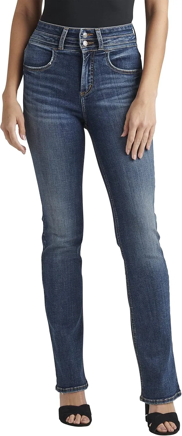 Silver Jeans Co. Women's Avery High Rise Curvy Fit Slim Bootcut Jeans-Legacy