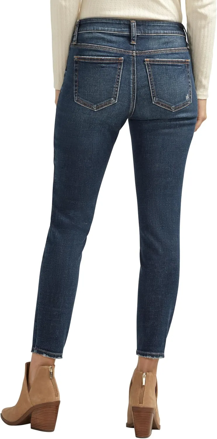 Silver Jeans Co. Women's Elyse Mid Rise Comfort Fit Skinny Jeans