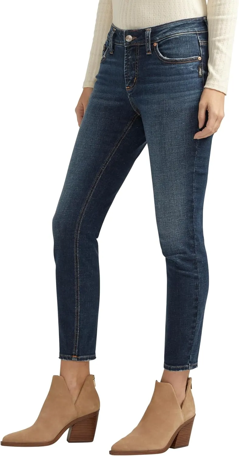Silver Jeans Co. Women's Elyse Mid Rise Comfort Fit Skinny Jeans
