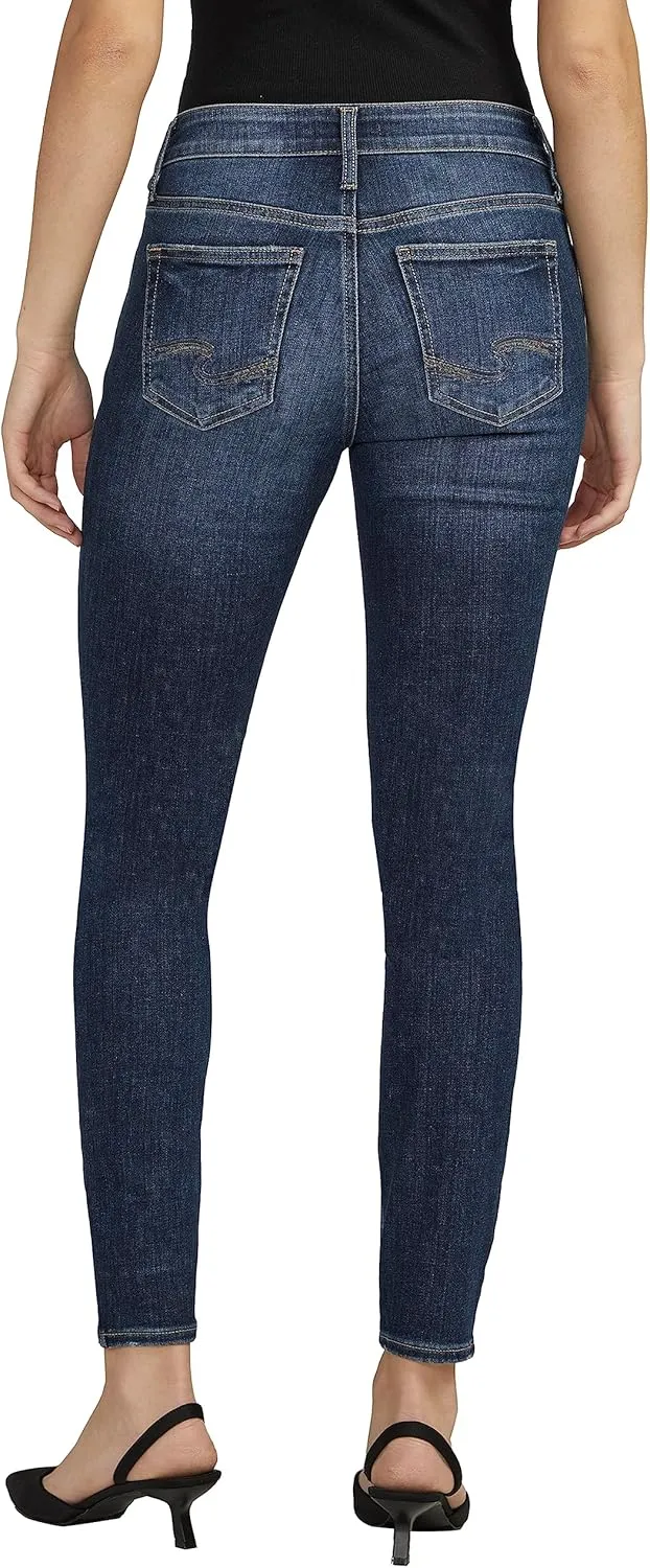 Silver Jeans Co. Women's Elyse Mid Rise Comfort Fit Skinny Jeans