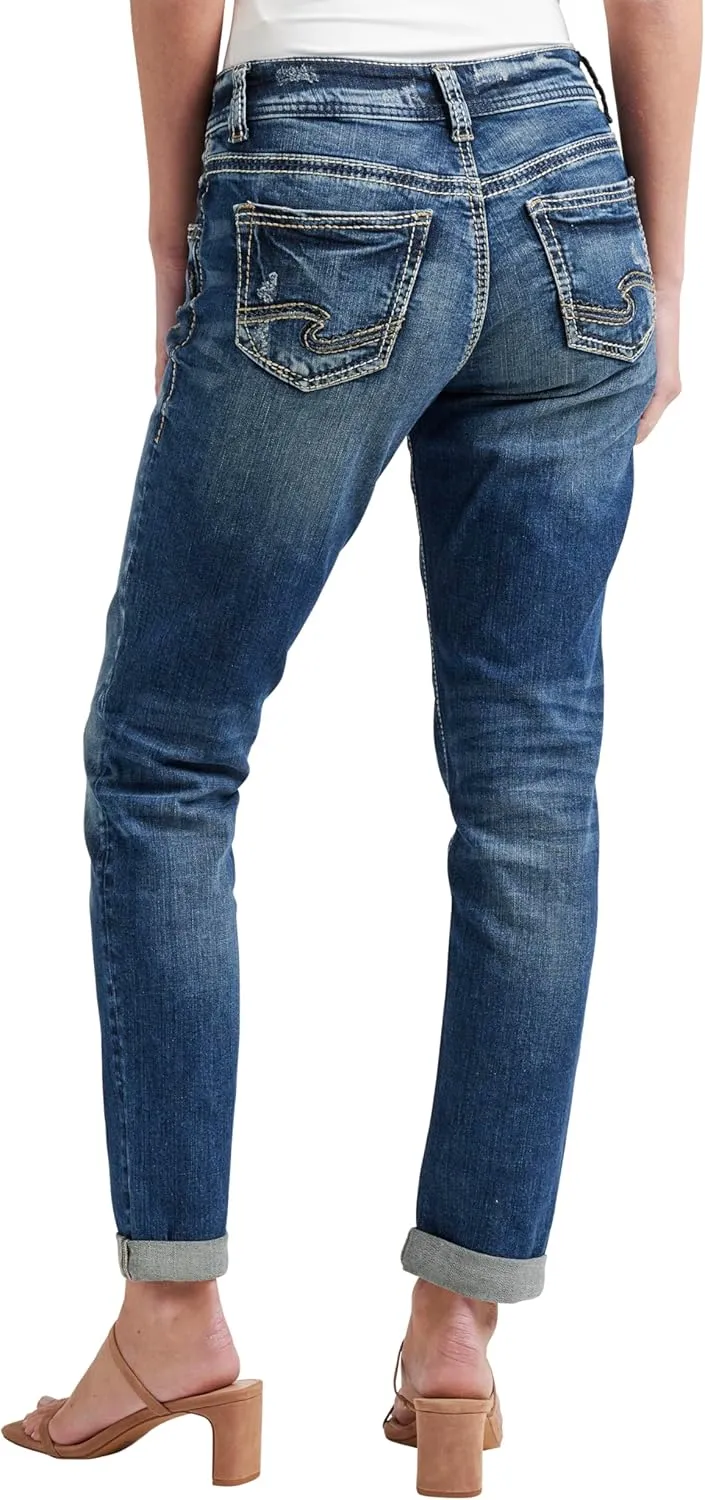 Silver Jeans Co. Women's Girlfriend Mid Rise Skinny Jeans-Legacy