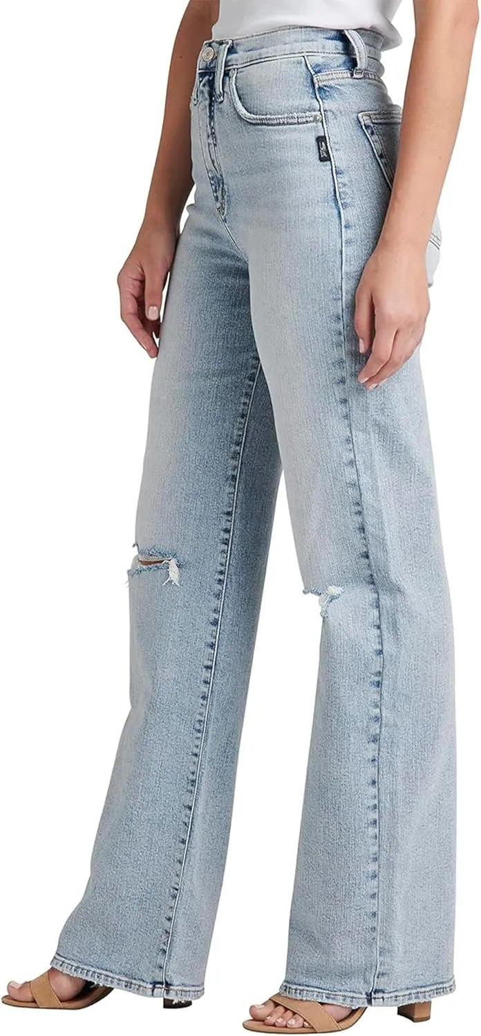 Silver Jeans Co. Women's Highly Desirable High Rise Trouser Leg Jeans
