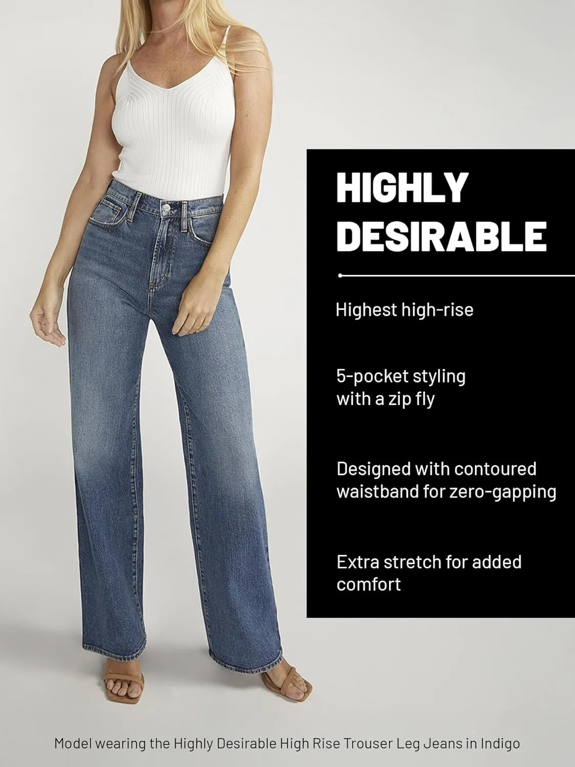 Silver Jeans Co. Women's Highly Desirable High Rise Wide Leg Jeans