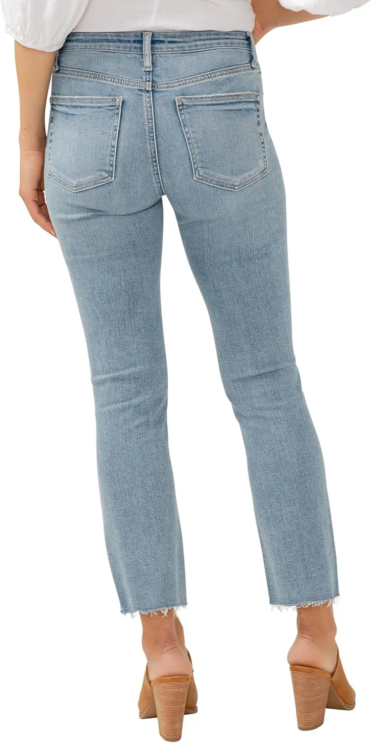 Silver Jeans Co. Women's Most Wanted Mid Rise Straight Leg Crop Jeans