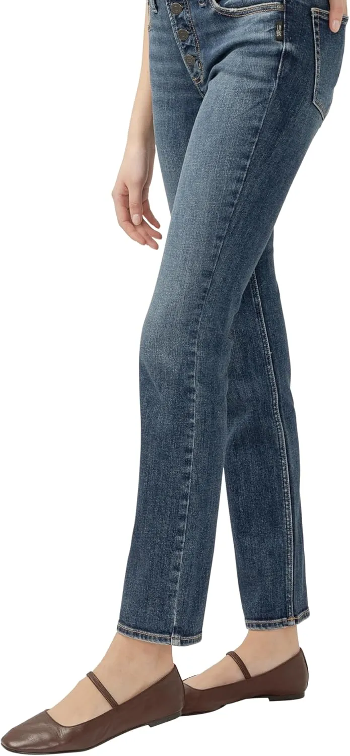 Silver Jeans Co. Women's Most Wanted Mid Rise Straight Leg Jeans