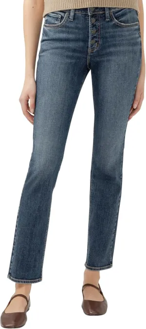 Silver Jeans Co. Women's Most Wanted Mid Rise Straight Leg Jeans