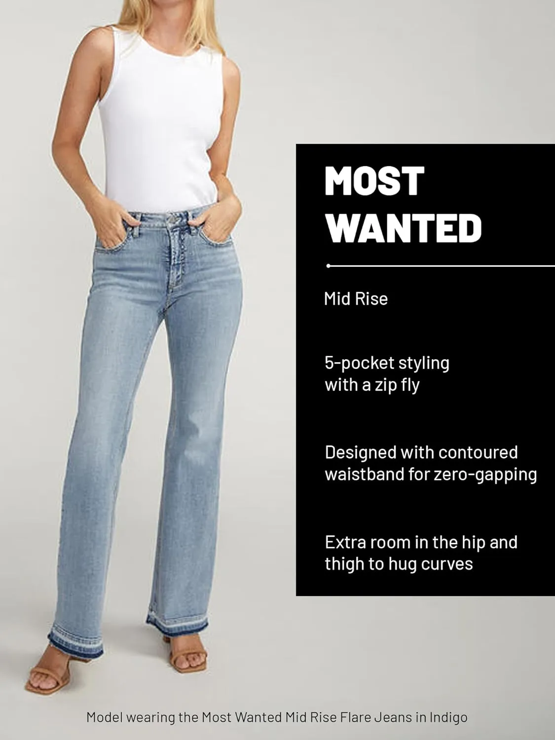 Silver Jeans Co. Women's Most Wanted Mid Rise Straight Leg Jeans