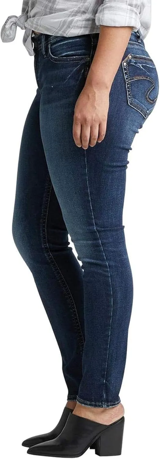 Silver Jeans Co. Women's Plus Size Suki Mid Rise Skinny Jeans