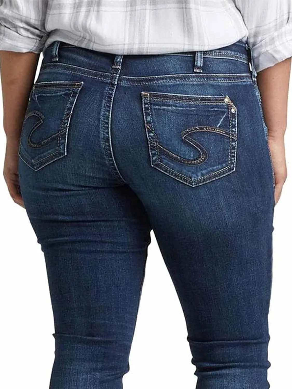 Silver Jeans Co. Women's Plus Size Suki Mid Rise Skinny Jeans