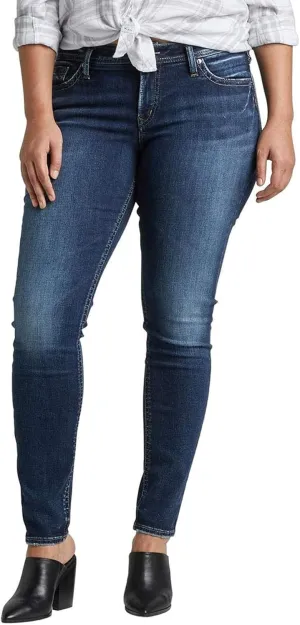 Silver Jeans Co. Women's Plus Size Suki Mid Rise Skinny Jeans
