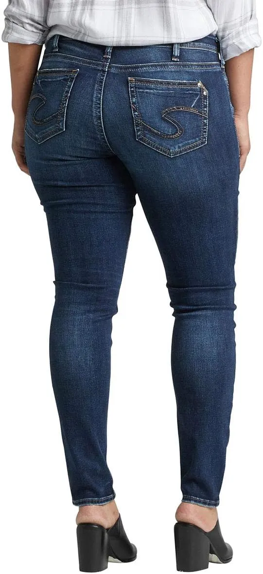 Silver Jeans Co. Women's Plus Size Suki Mid Rise Skinny Jeans