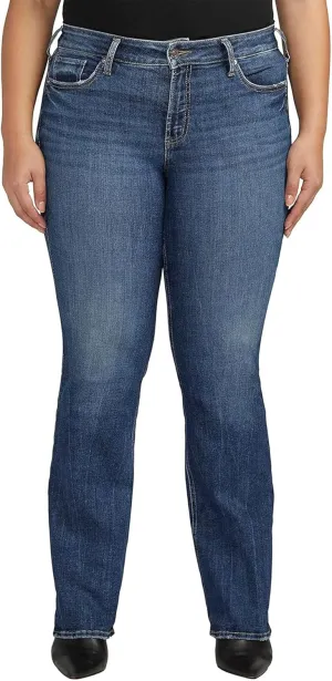 Silver Jeans Co. Women's Plus Size Suki Mid Rise Slim Bootcut Jeans