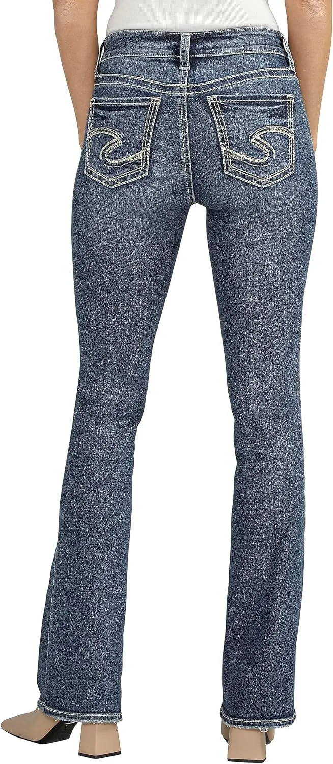 Silver Jeans Co. Women's Suki Mid Rise Curvy Fit Bootcut Jeans