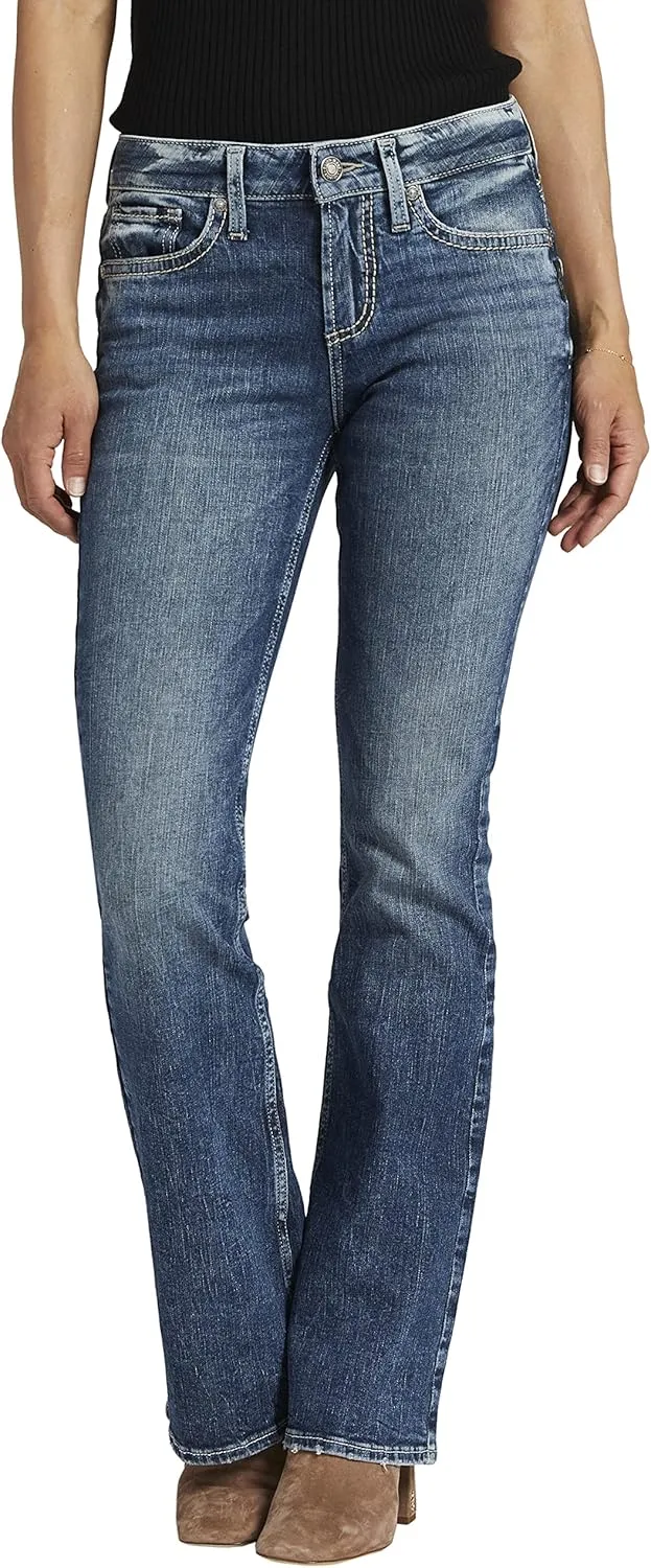 Silver Jeans Co. Women's Suki Mid Rise Curvy Fit Bootcut Jeans