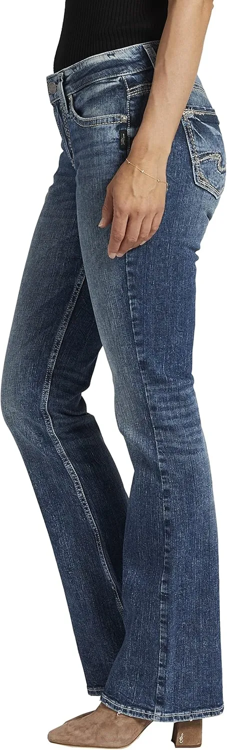Silver Jeans Co. Women's Suki Mid Rise Curvy Fit Bootcut Jeans