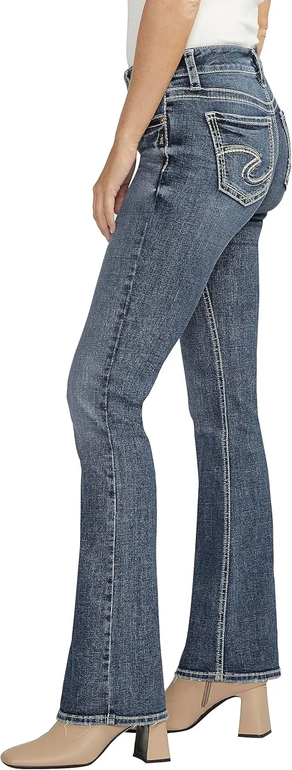 Silver Jeans Co. Women's Suki Mid Rise Curvy Fit Bootcut Jeans