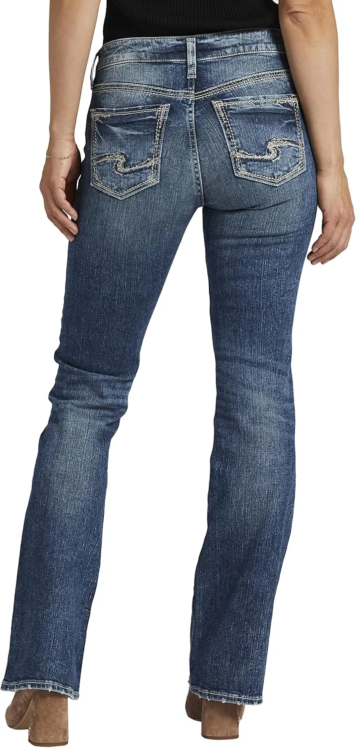 Silver Jeans Co. Women's Suki Mid Rise Curvy Fit Bootcut Jeans