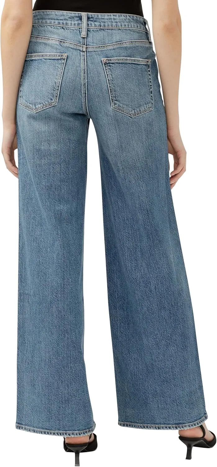 Silver Jeans Co. Women's Suki Mid Rise Curvy Fit Flare Leg Jeans