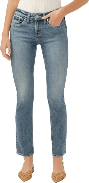Silver Jeans Co. Women's Suki Mid Rise Curvy Fit Straight Leg Jeans