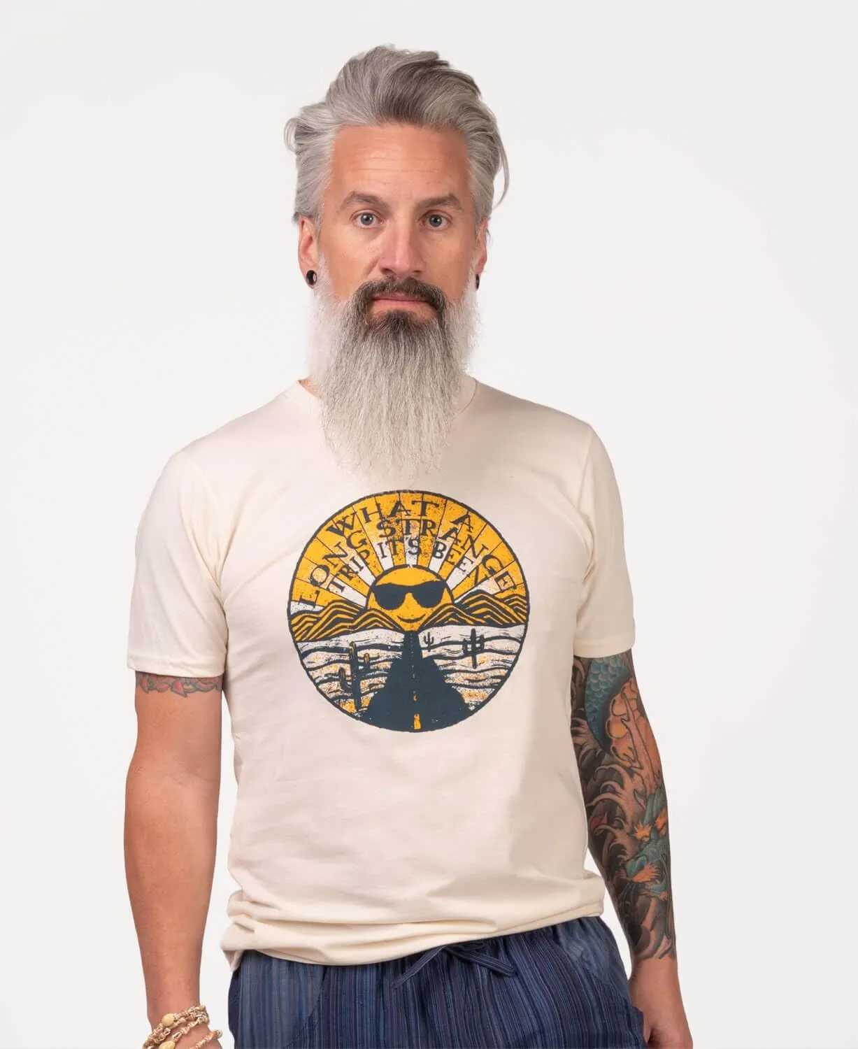 Soul Flower Unisex Long Strange Trip Organic Cotton Short Sleeve T-Shirt, White Crew Neck Tee for Men and Women