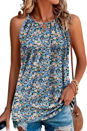 StunShow Tank Top for Women Halter Top Shirt Tie Back Sleeveless Tops Summer Shirts High Neck Basic Casual