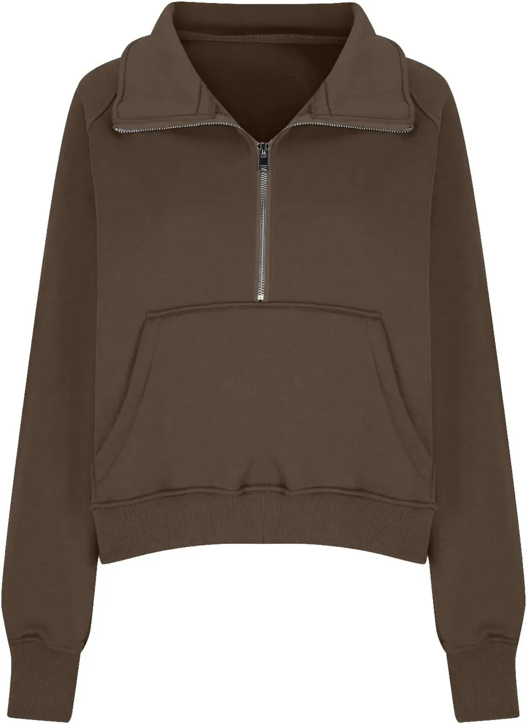 Sweatshirt for Women Half Zip Cropped Pullover Fleece Quarter Zipper Hoodies Fall Outfits Clothes Thumb Hole