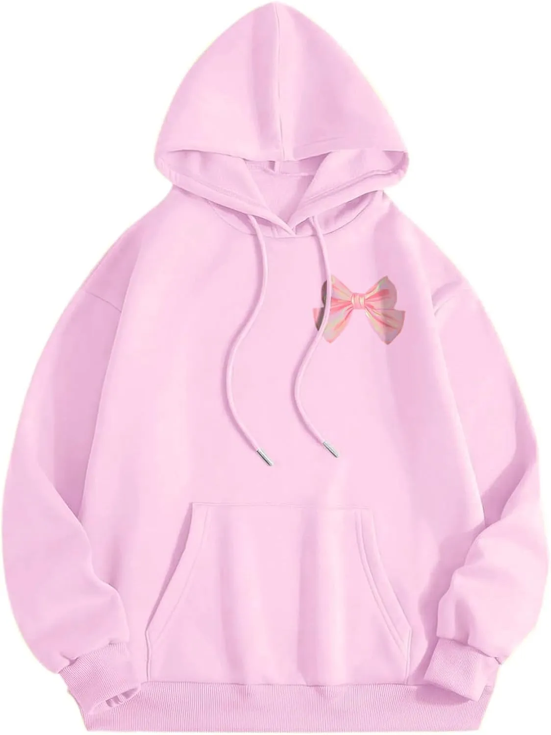 Sweatshirts For Women Long Sleeve Letter Print Casual Graphic Drawstring Pullover Cute Oversize Hoodie
