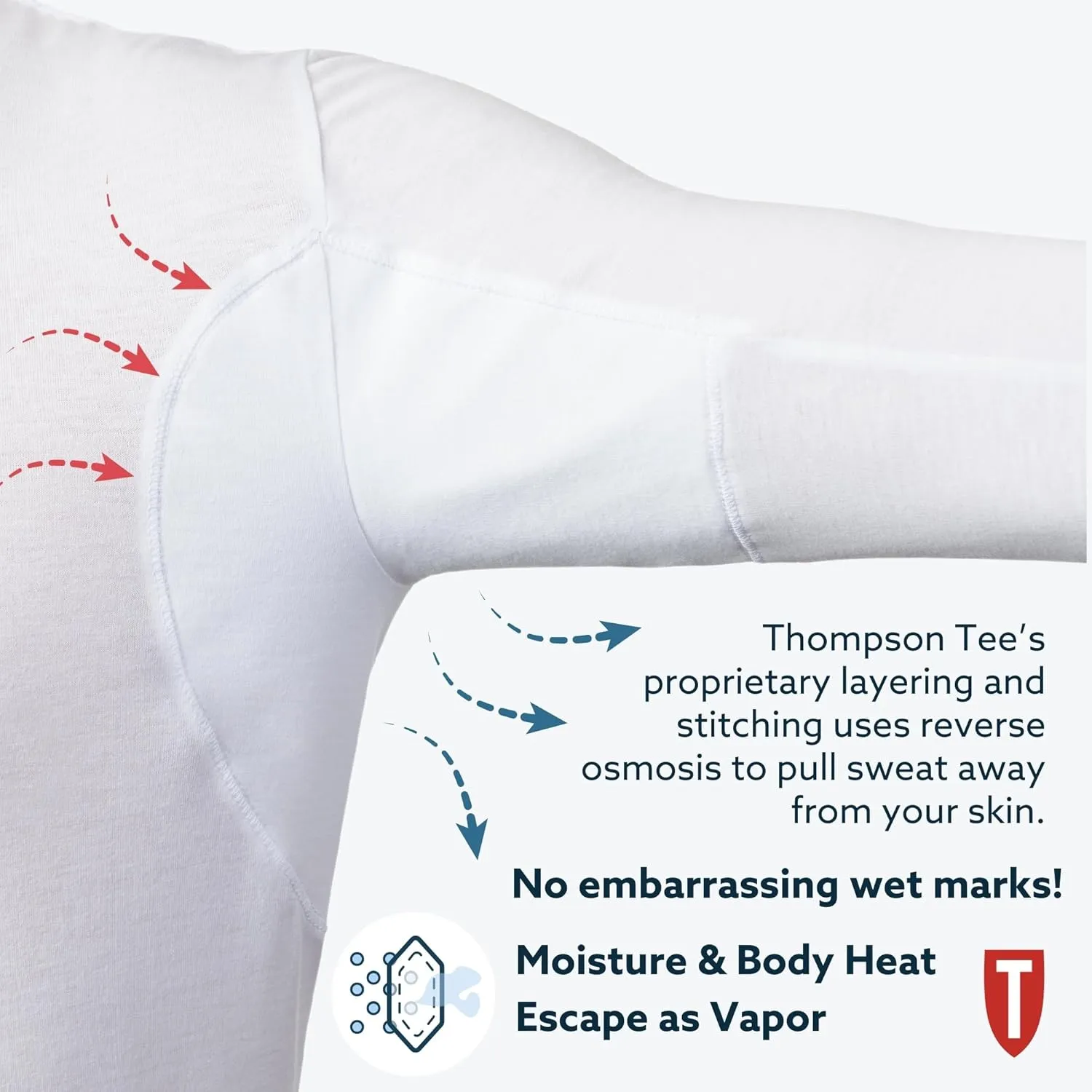 T THOMPSON TEE Men's Sweatproof Long Sleeve Undershirt | Cotton/Micromodal V Neck