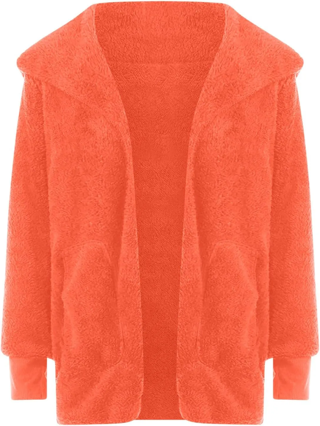 TANGNADE Sherpa Jacket Women with Hood Fleece Fuzzy Hooded Casual Coats Winter Cardigan Open Front Coat Outwear