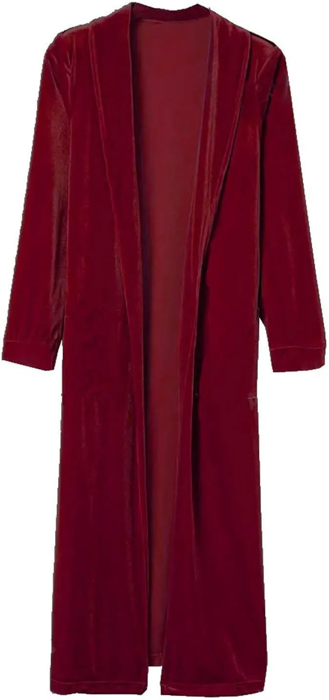 TANGNADE Velvet Cardigan Jackets for Women Long Lapel Collar Open Front Elegant Velour Blazer Cardigan Trench Coat