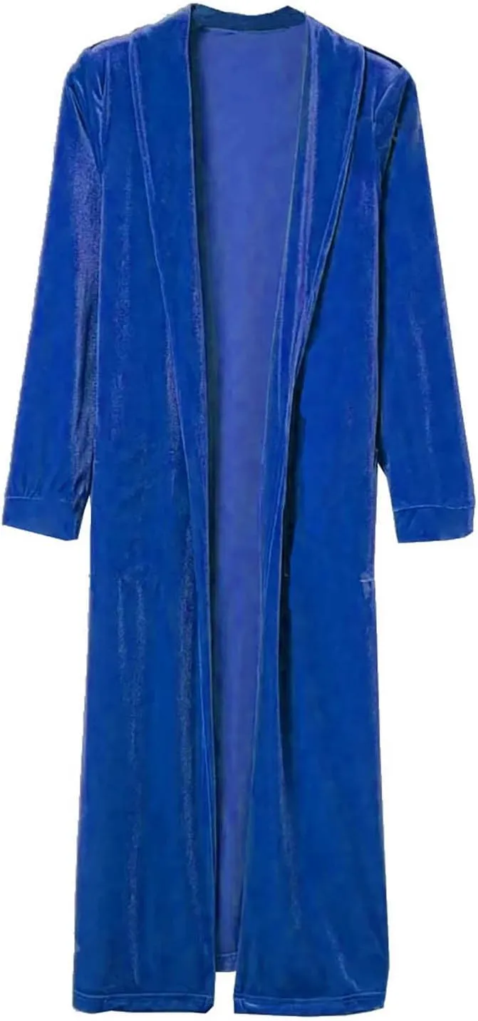 TANGNADE Velvet Cardigan Jackets for Women Long Lapel Collar Open Front Elegant Velour Blazer Cardigan Trench Coat