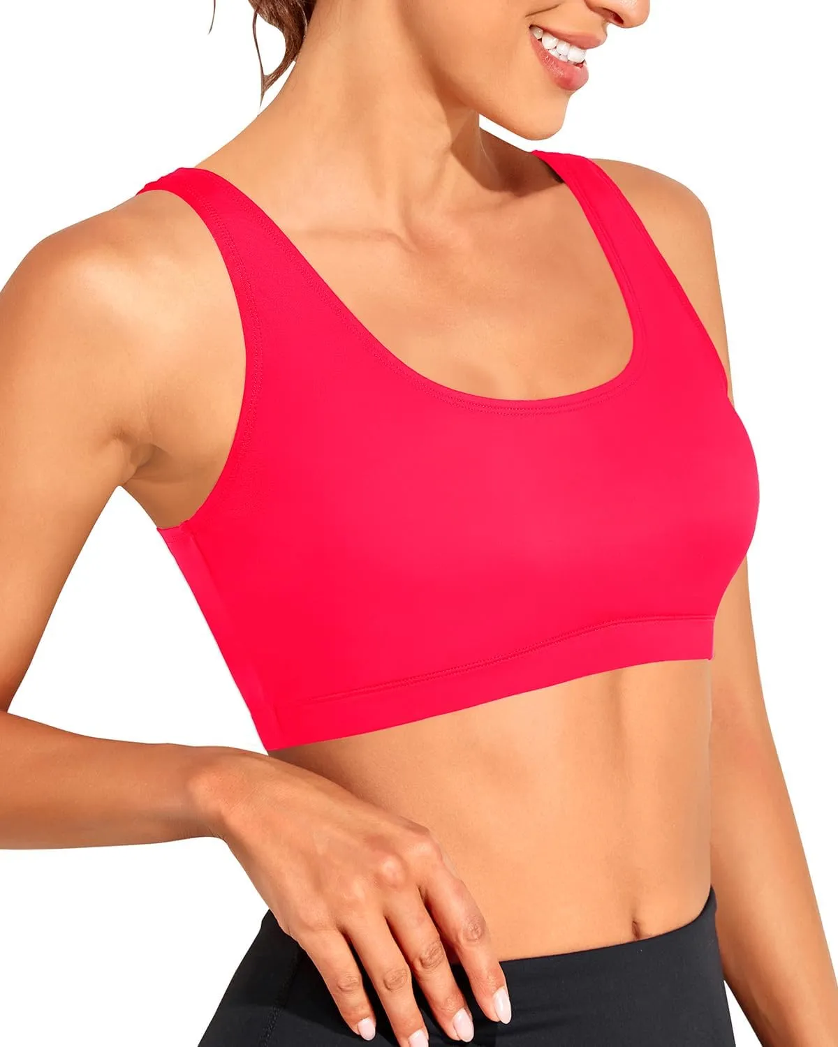 Tempt Me Women Sports Bra Bikini Top Push Up Scoop Neck Bathing Suits Top for Teen Girls
