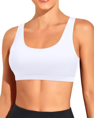 Tempt Me Women Sports Bra Bikini Top Push Up Scoop Neck Bathing Suits Top for Teen Girls