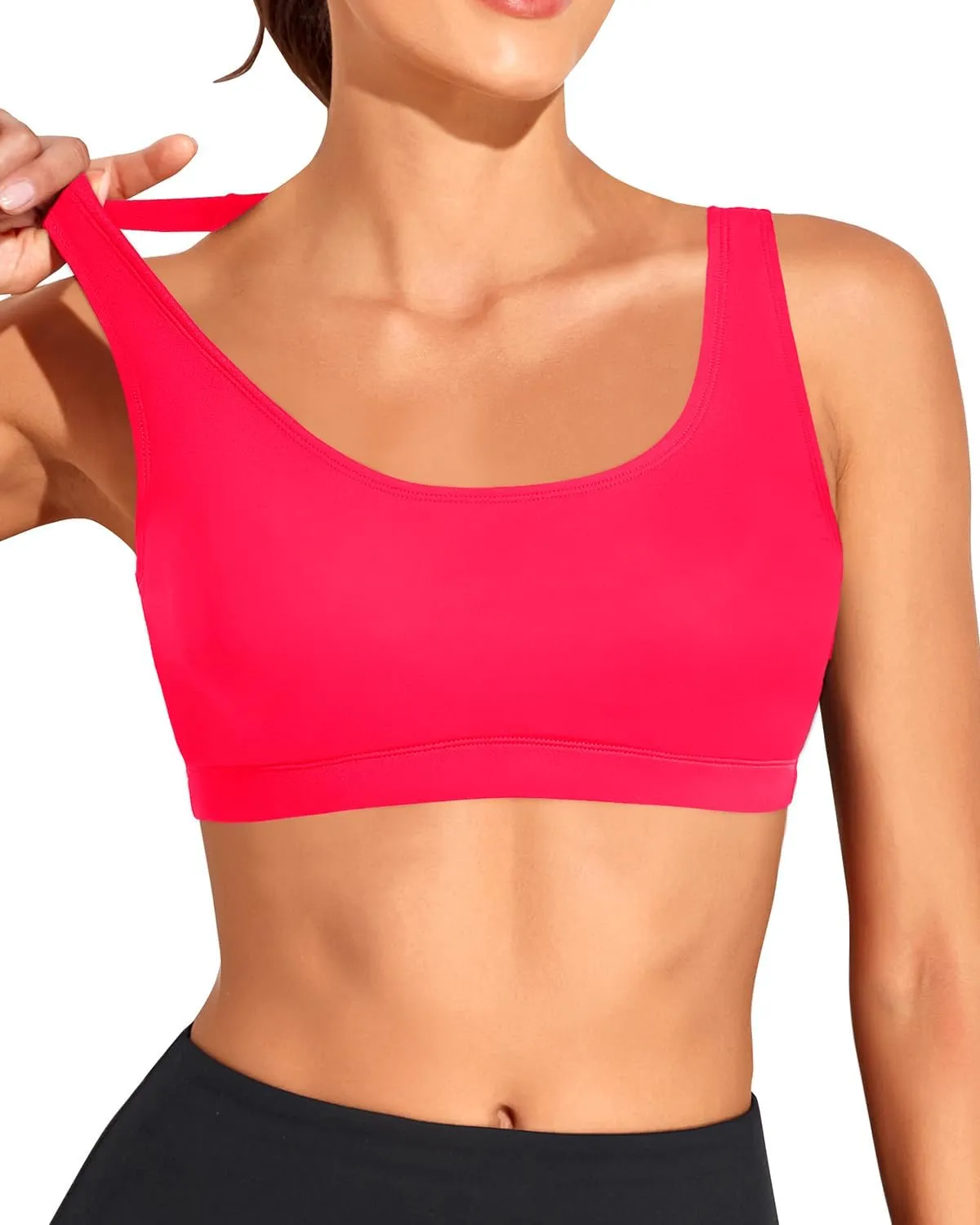 Tempt Me Women Sports Bra Bikini Top Push Up Scoop Neck Bathing Suits Top for Teen Girls