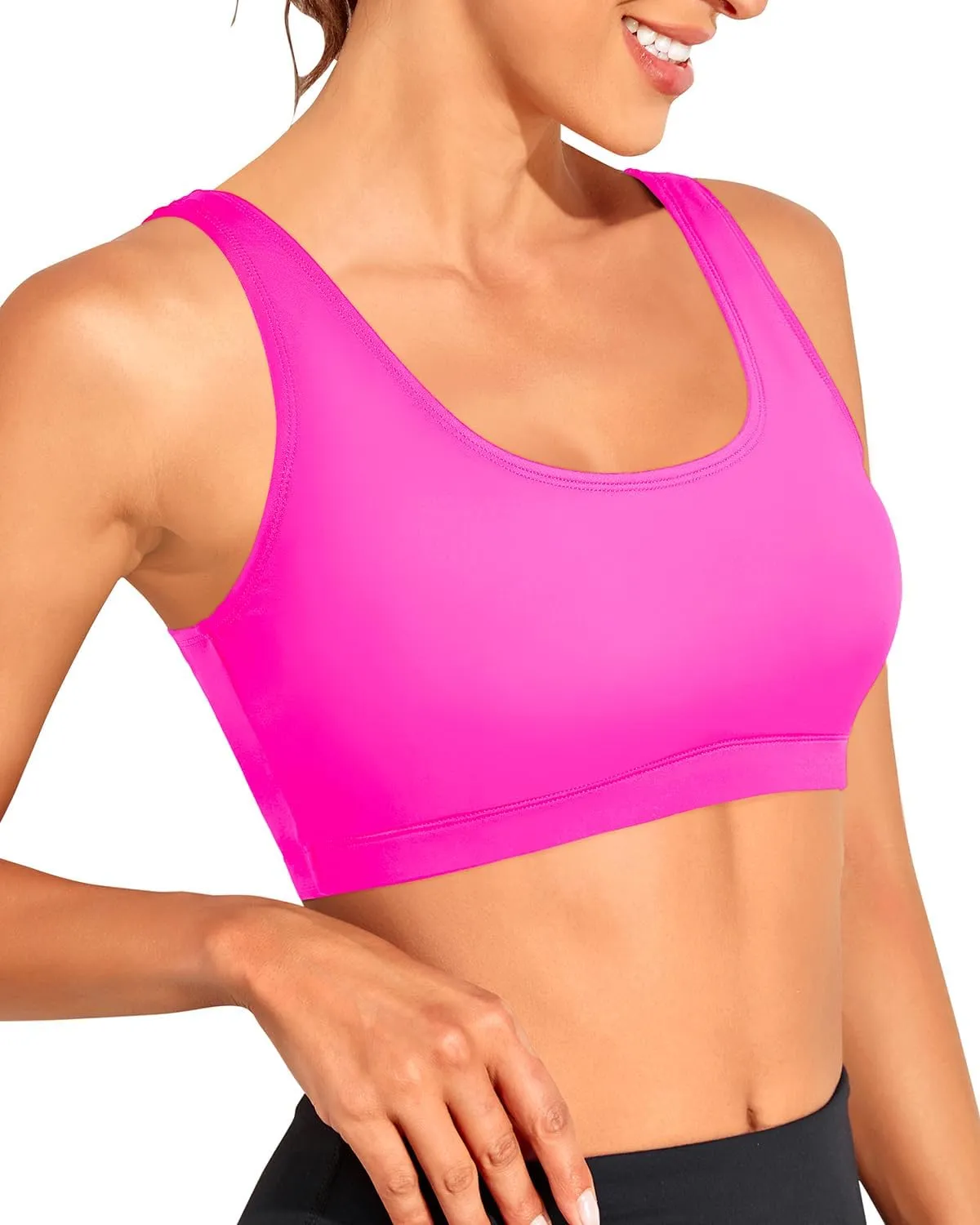 Tempt Me Women Sports Bra Bikini Top Push Up Scoop Neck Bathing Suits Top for Teen Girls