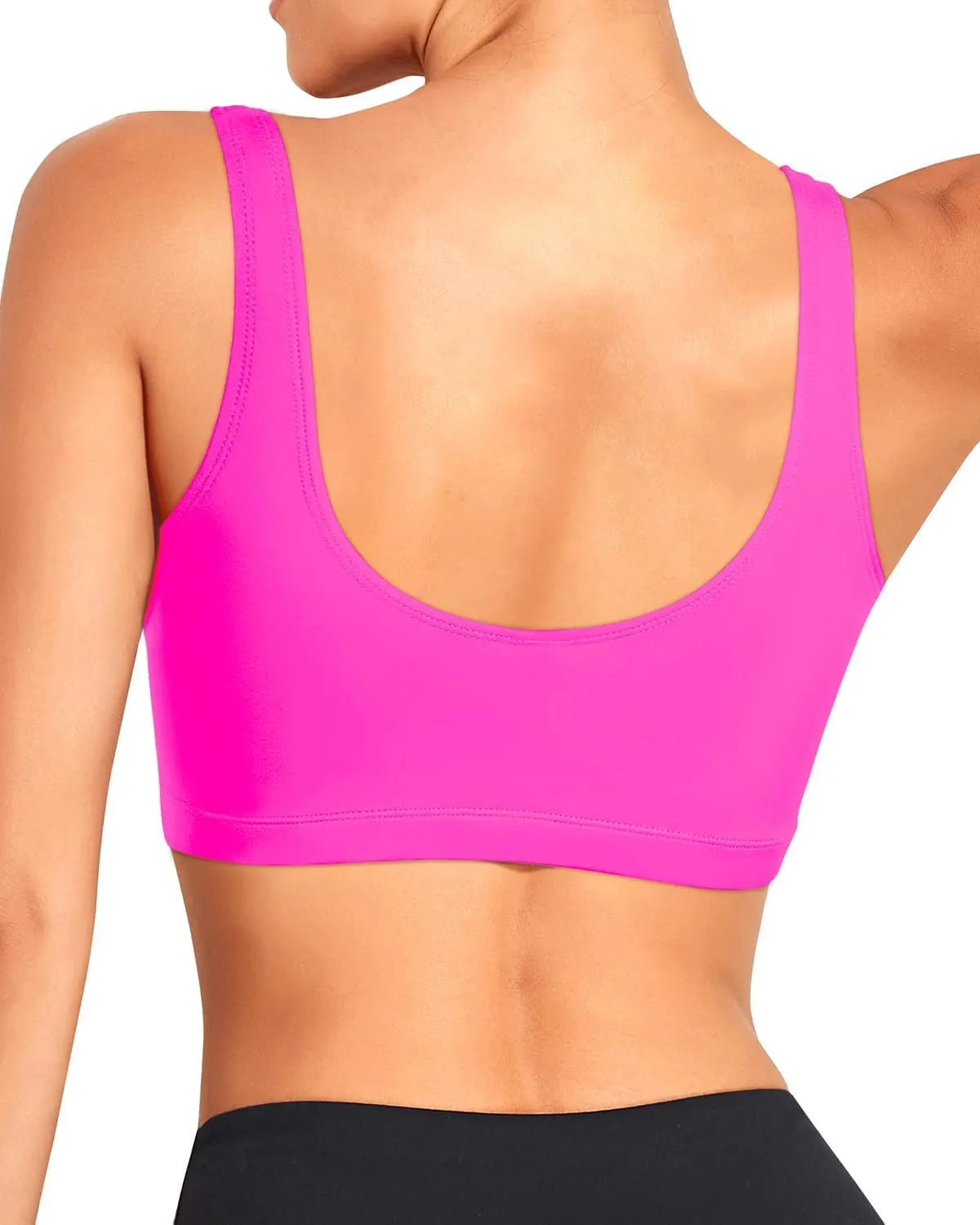 Tempt Me Women Sports Bra Bikini Top Push Up Scoop Neck Bathing Suits Top for Teen Girls