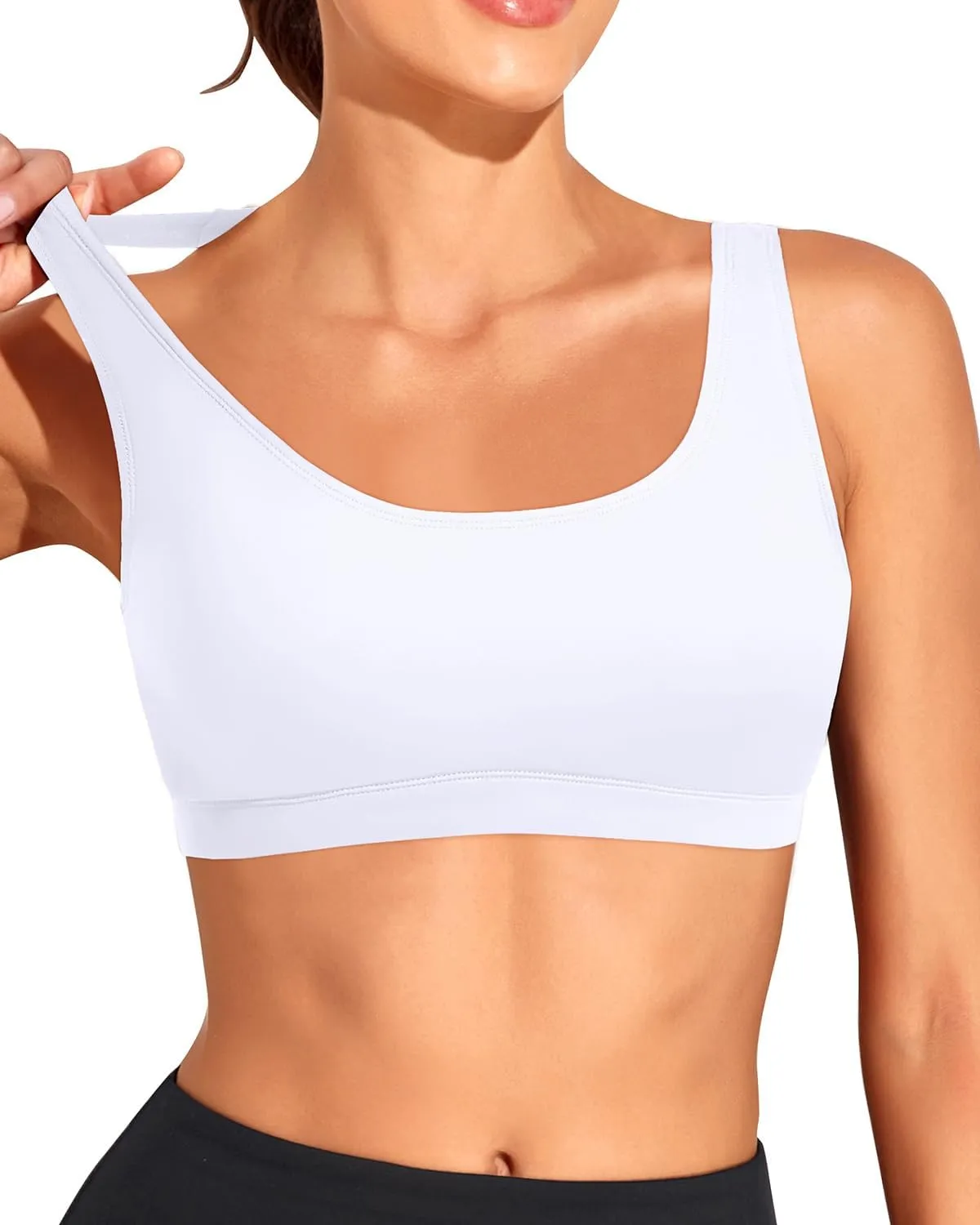 Tempt Me Women Sports Bra Bikini Top Push Up Scoop Neck Bathing Suits Top for Teen Girls
