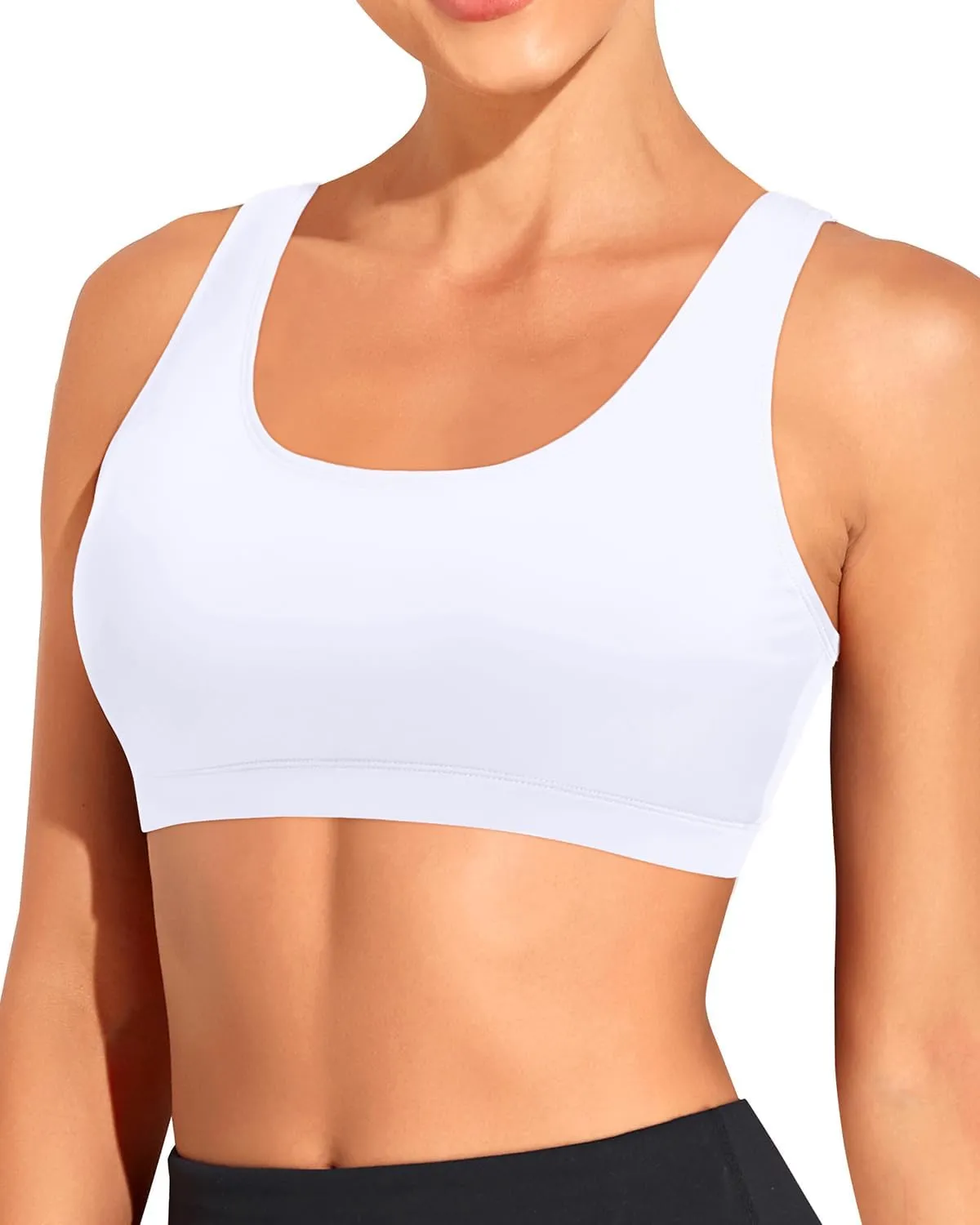 Tempt Me Women Sports Bra Bikini Top Push Up Scoop Neck Bathing Suits Top for Teen Girls