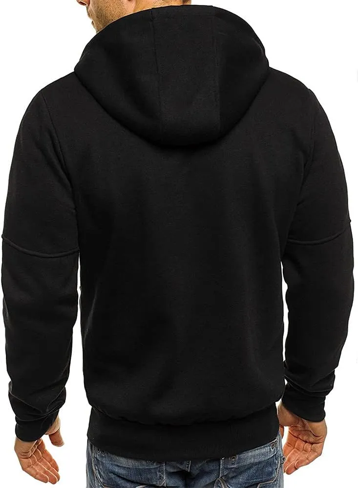 Thatrich Mens Oversized Hoodies Full Zip Hood Sweatshirt Lightweight Fleece Lined Jacket Casual Workout Sweatshirts Outerwear