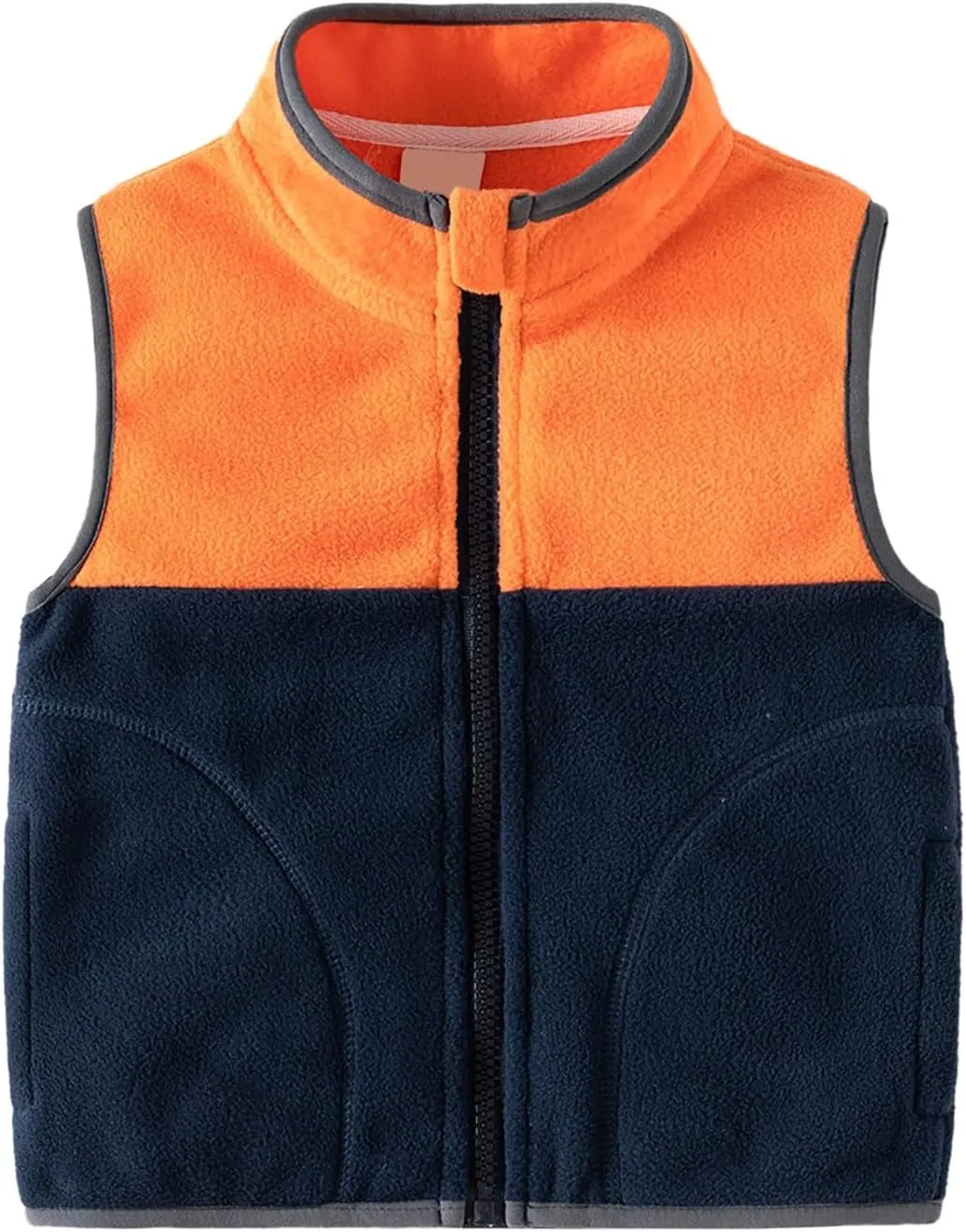 Toddler Baby Boy Girl Fleece Vest Coat Sleeveless Zipper Waistcoat with Pockets Fall Winter Warm Outerwear