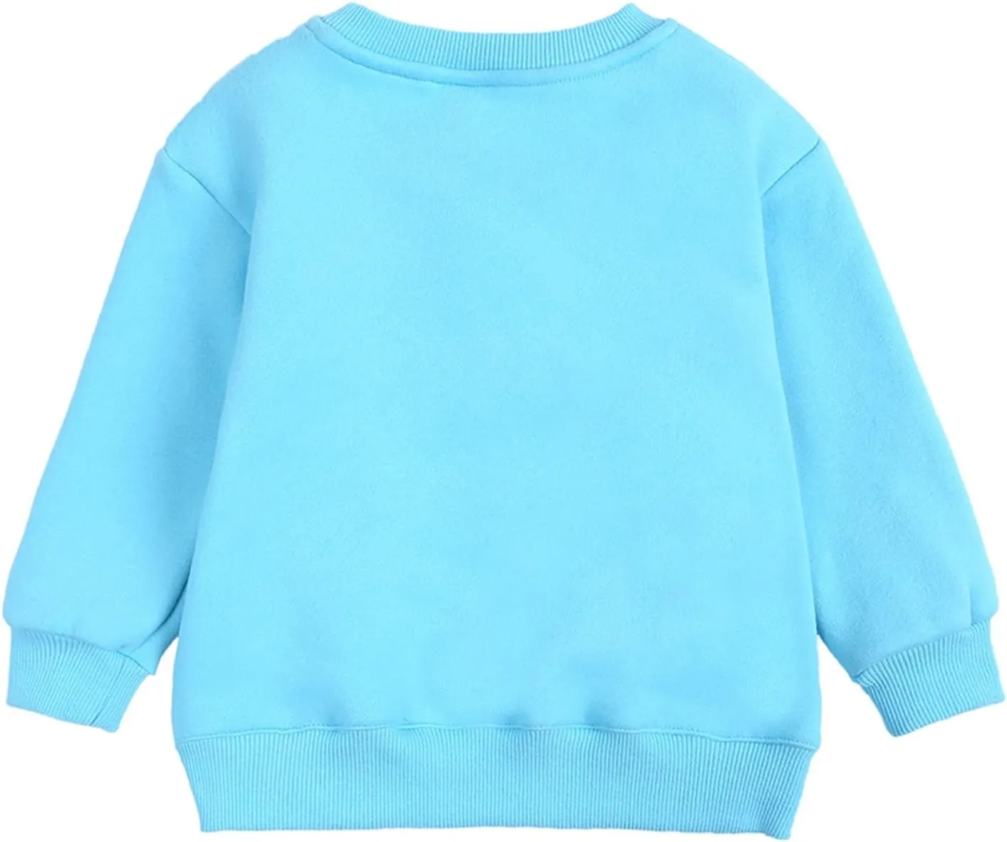 Toddler Boys Girls Fleece Lined Crewneck Sweatshirt Kids Sport Solid Basic Cotton Pullover Tops Long Girls Undershirts
