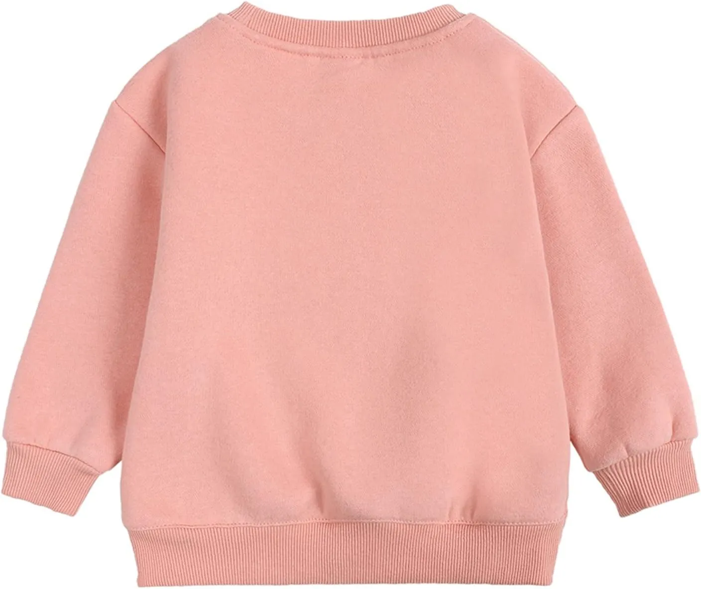 Toddler Boys Girls Fleece Lined Crewneck Sweatshirt Kids Sport Solid Basic Cotton Pullover Tops Long Girls Undershirts